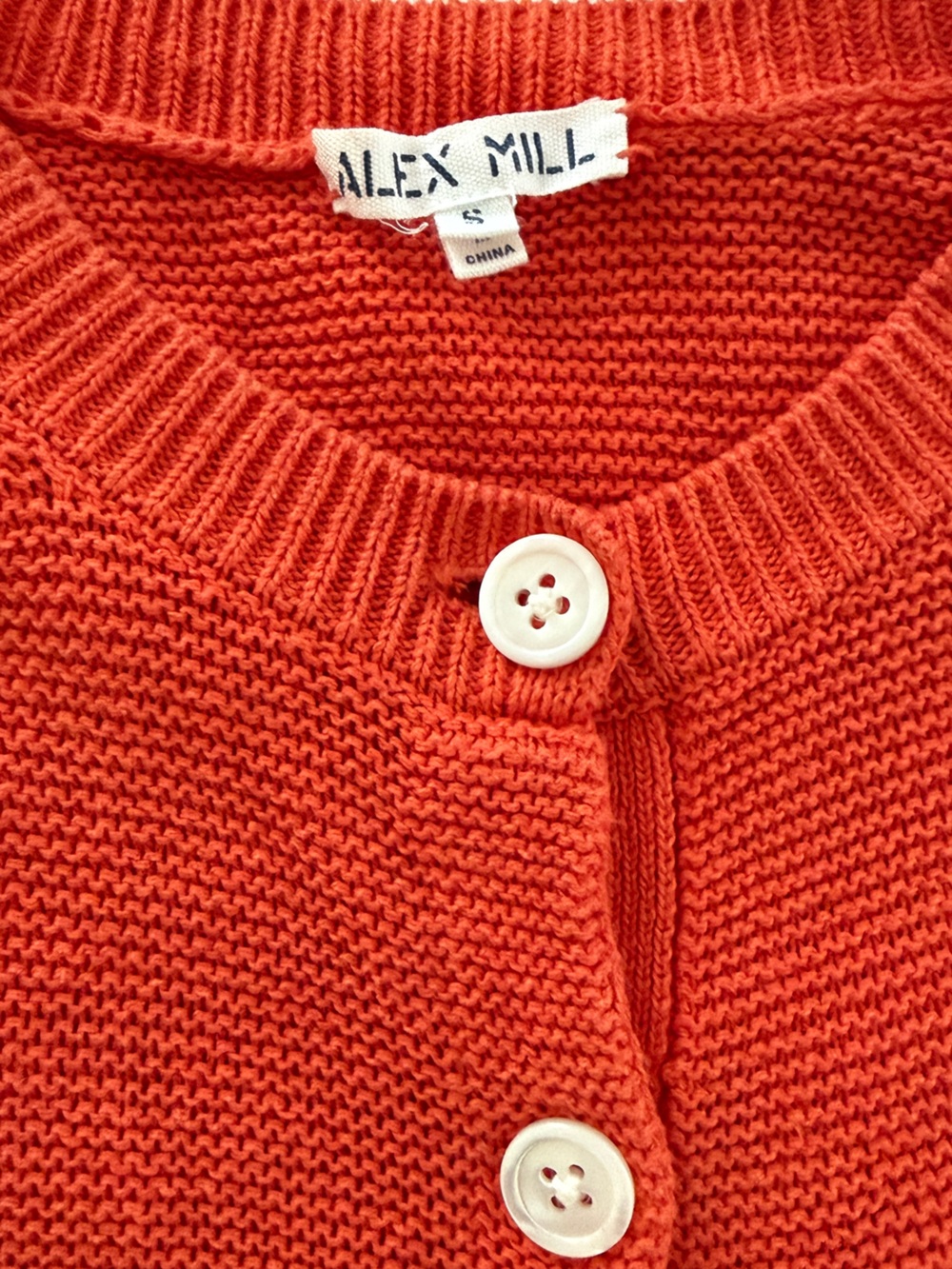 Alex Mill Elle Short-Sleeve Button Cardigan Tomato - Picture 3 of 10